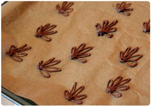 chocolate drizzle fleur de lis