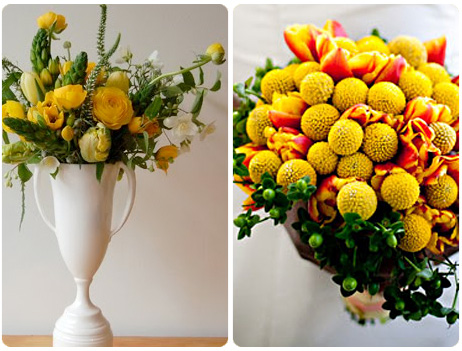 Yellow wedding flowers