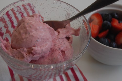 Homemade Triple Berry Ice Cream